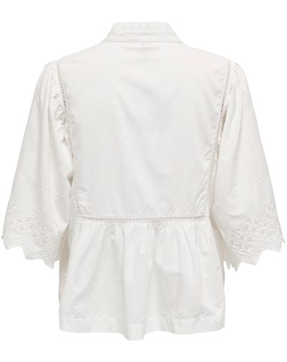 JDY - JDYMaya Embroidery Bluse - Cloud Dancer